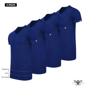 Brescia Extra Long T-Shirt V-Neck 4-Pack Navy