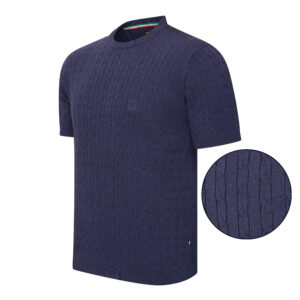 Loreto Cable Knit Crew Neck Short Sleeve